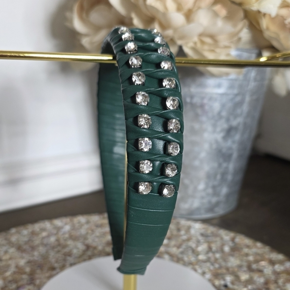 Elegant Green Rhinestone Headband